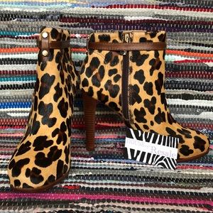 NEW Tory Burch Patricia Boot Calf Hair 8.5 Leopard
